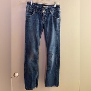 Paris Blues Women's Juniors Blue Denim Jeans Size 3 27x30 28x30 waist 27” 28”